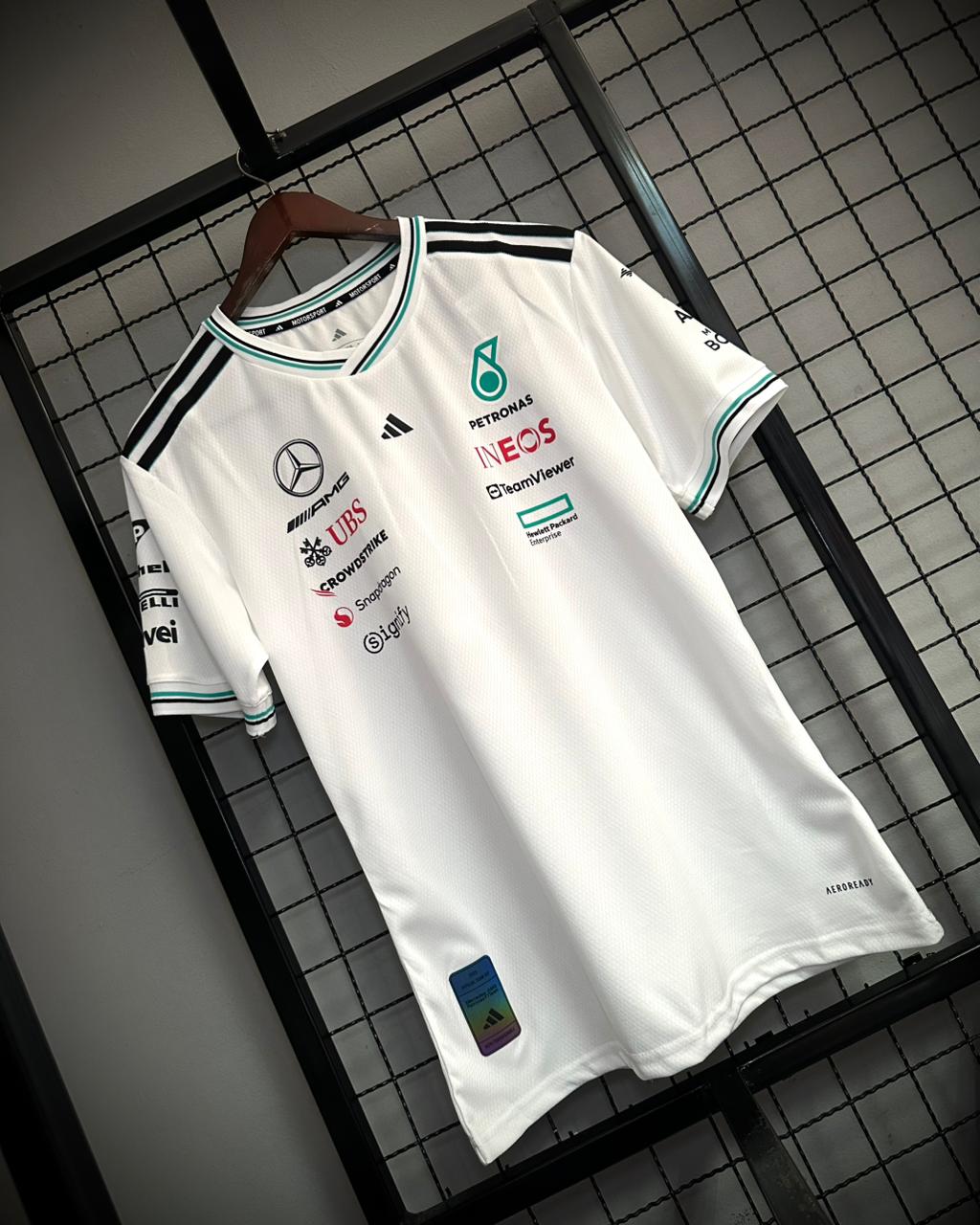 Mercedes Camiseta de Piloto Blanca 2025